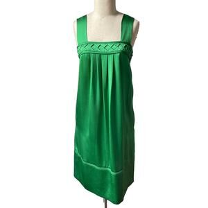 Banana Republic Emerald Irish Green Silk Dress Pockets